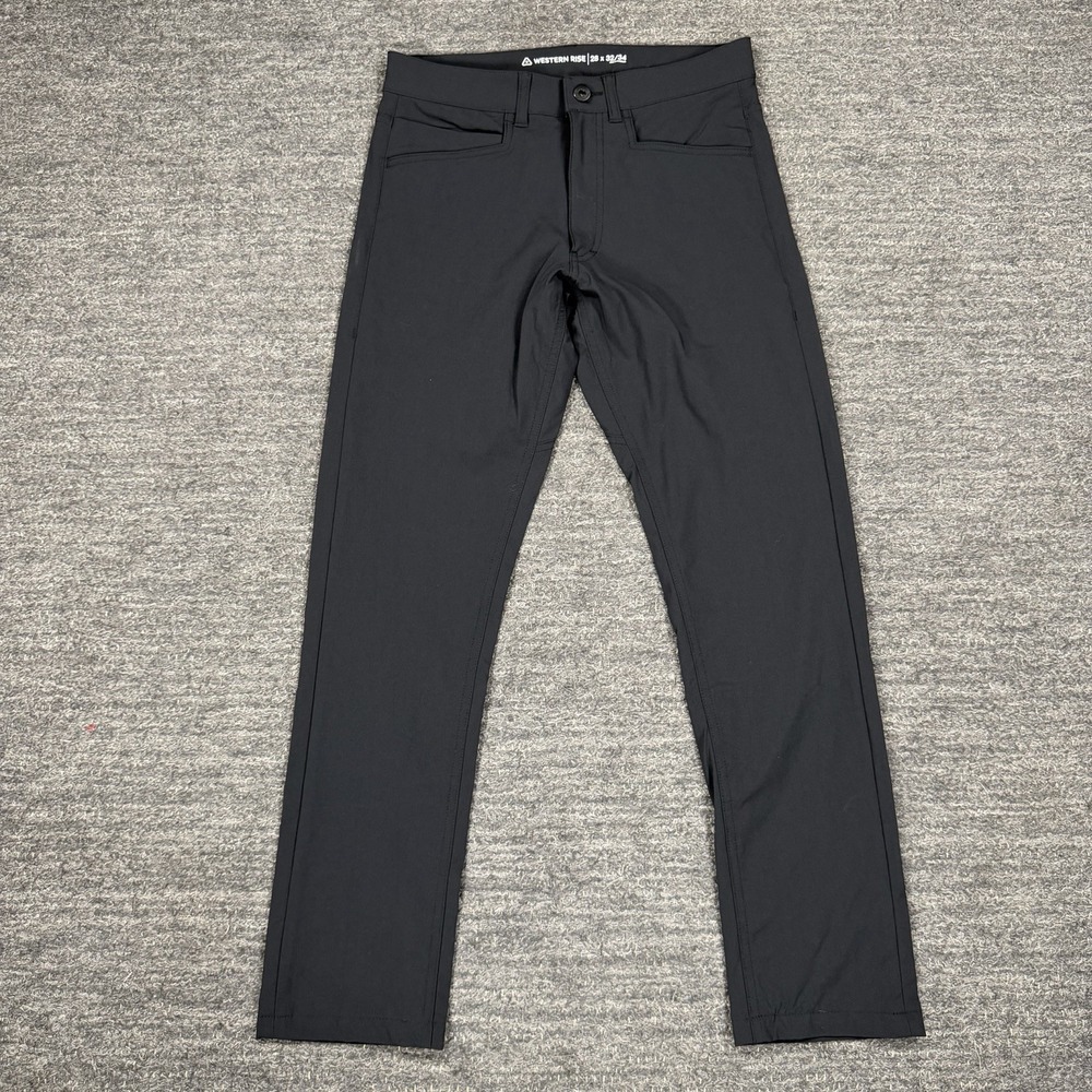 Western Rise Evolution Pants Men 28X29 Black Straight Leg Chino Stretch Golf